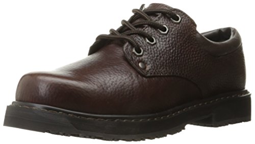 Dr. Scholl's Shoes Men's Harrington II Slip Resistant Work Oxford,Brown Bushwacker Leather,13 Wide