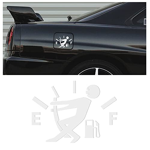 Funny Car Stickers,High Gas Consumption Decal Fuel Gage Empty Stickers, Car Decals for Women Men Universal Boy Adjusting Fuel Gauge Stickers, Suitable for Cars, Trucks, Motorcycles, SUVs (White)