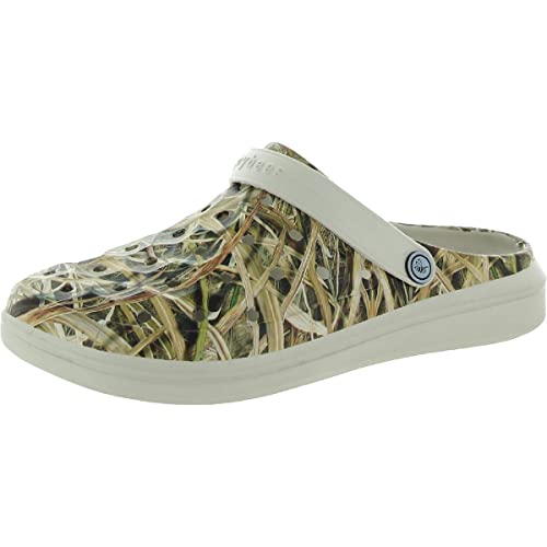 Joybees Varsity Clog - Comfortable Slip-on Water Friendly Athletic Clog for Women and Men - Mossy Oak Shadow Grass Blades - Women's Size 8 / Men's Size 6