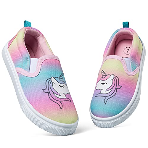 K KomForme Toddler Girls Boys Shoes Little Kids Slip on Canvas Sneakers for Running/Walking