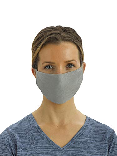 No nonsense unisex adult Antimicrobial Reusable Ear Loop Face Mask (Pack of 5) Handkerchief, Black/Black/Navy/Navy/Grey, US
