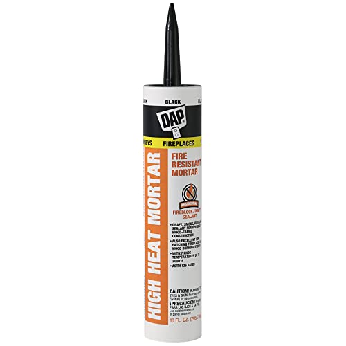 DAP 7079818854 High Heat Mortar Fire Stop Caulk, 10 Fluid Ounces, Black