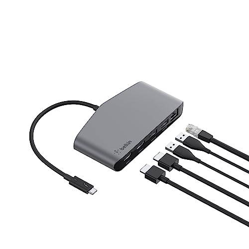 Belkin Thunderbolt 3 Dock Mini HD With Cable - Usb C Hub - Usb C Docking Station For Macos & Windows, Dual 4K @60hz, 40Gbps Transfer Speed, With Ethernet Port, BLACK