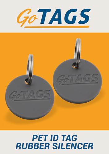 GoTags Pet ID Rubber Tag Silencer with Connector, Great for Dog and Cat Tags, Silences Annoying Tag Noise (2 Pack)