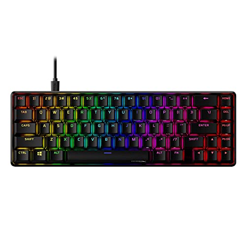 HyperX Alloy Origins 65 - Mechanical Gaming Keyboard – Compact 65% Form Factor - Linear Red Switch - Double Shot PBT Keycaps - RGB LED Backlit - NGENUITY Software Compatible,Black