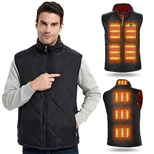 FERNIDA Heated Vest for Men Winter Warm Outdoor Hiking USB Charging Electric Heating Vest 8 Heated Zones (Battery Not Included),Large