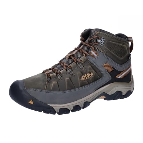 KEEN Men's Targhee 3 Mid Height Waterproof Hiking Boots, Black Olive/Golden Brown, 10.5