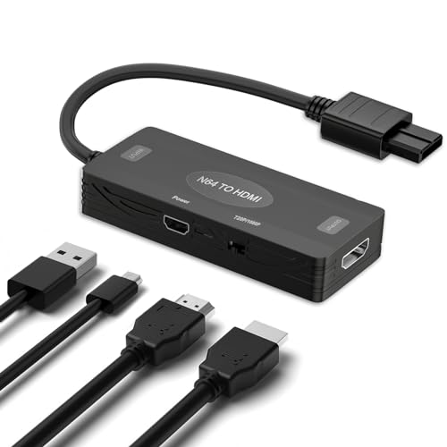 WUKUR N64 to HDMI Converter Adapter Support 16:9/4:3 Conversion Compatible with Nintendo 64/ Game Cube/SNES Gamecube HDMI Adapter