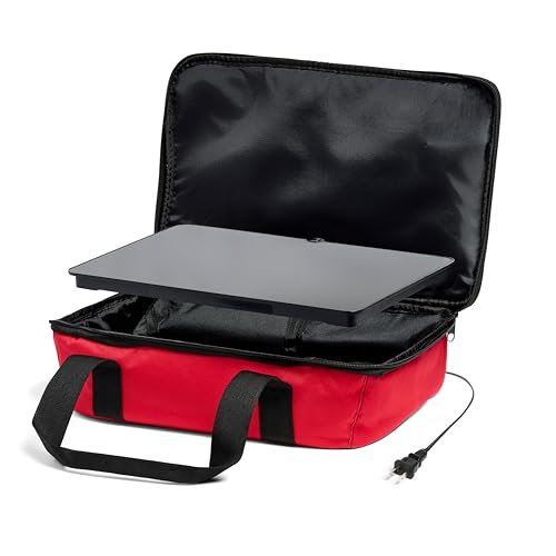 HotLogic Max Large Portable Electric Food Heater - Innovative Food Warmer and Heated Lunch Box for Adults Car/Home - Easily Cook, Reheat, and Keep Your Food Warm - RED - 120V