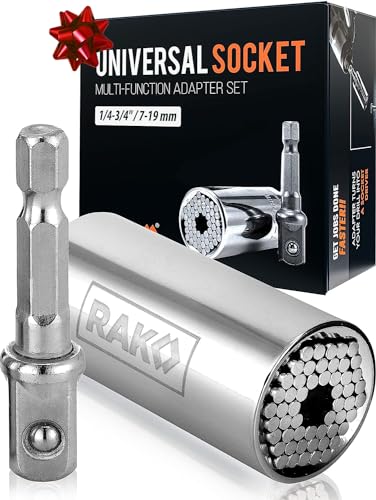 RAK Universal Socket Tool Stocking Stuffer Gifts for Men - Super Socket Gifts for Him - Adjustable Grip Socket Adapter Set for Husband, Mechanic, Handyman, Tools for Men - Christmas Gifts