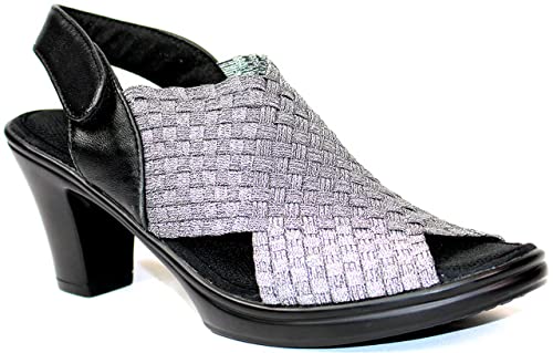 Bernie Mev Beatrice Women's Slingback Heeled Sandal (Pewter, us_footwear_size_system, adult, women, numeric_range, medium, numeric_9_point_5, numeric_10)
