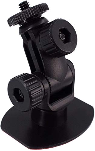 iSaddle CH114 1/4'-20 Thread Car Camera Mount Holder with 3M Double-Sided Adhesive Base - Universal Car Dash Cam Tripod Permanent Windshield/Dashboard Holder Fits Sony/Ricoh/HP/GoPro/Oculus