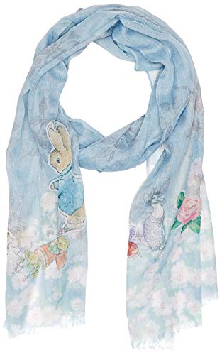 Beatrix Potter Peter Rabbit Scarf - Traditional Polyester Fashion Scarf, Blue
