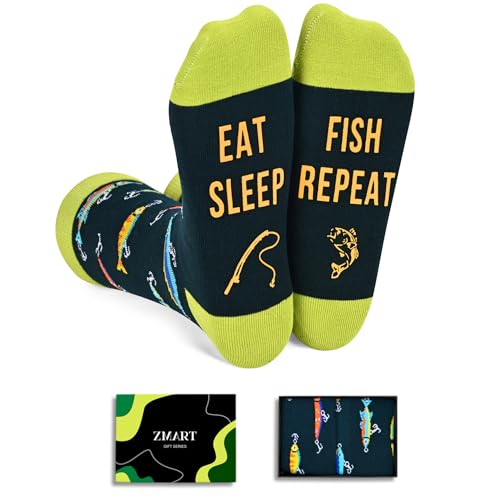 Zmart Fly Fishing Gifts For Men Women Unique, Gifts For Fisherman Who Has Everything, Funny Fishing Gifts For Grandpa Dad, Fishing Gag Gifts, Fishing Socks Men Funny