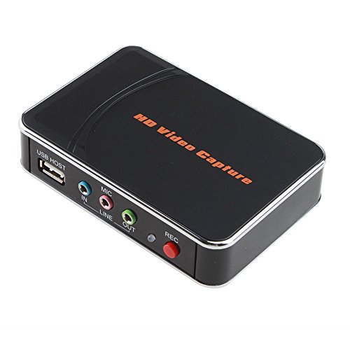 Game Capture Card HDMI HD Video Audio Recorder Box With MIC for PS4 PS3 Xbox One/360 Wii U, Ypbpr/HDMI Video Audio Capture Recording 1080P HD into USB Flash, share on Youtube/Facebook
