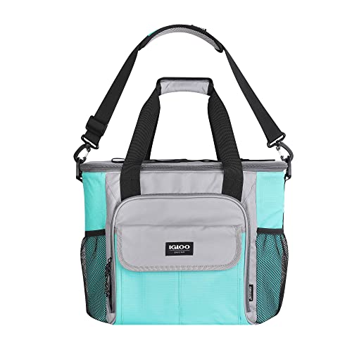 Igloo MaxCold-Tote 28-CAN Cooler Bag- Aqua/Grey