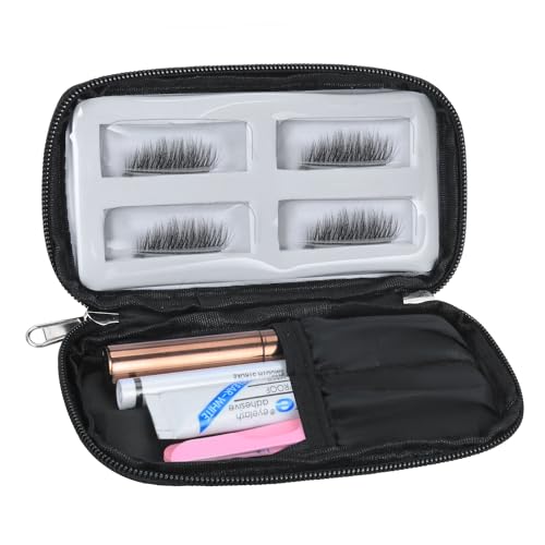 Meiiy Eyelash Storage Bag Lashes Tool Set Organizer Case False Eyelash Applicator Tool Bag for Travel Small Empty Cosmetic Case Eyelash Holder (black)