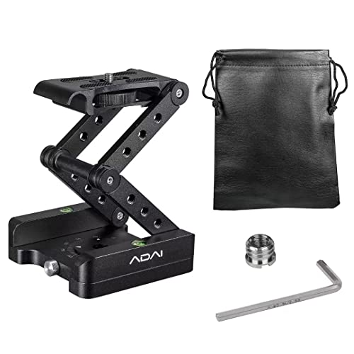 ADAI Folding Z Flex Tilt Head Camera Tripod Mount 360°Rotating with Calibration Scales and 1/4” Screw Thread Standard Quick Release Plate Compatible with DSLR Camera Canon Sony Pentax