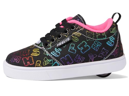 HEELYS Girl's Pro 20 Prints (Little Kid/Big Kid/Adult) Black/Rainbow/Pink 13 Little Kid M