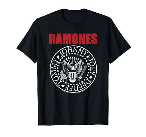 Ramones Red Text Seal Rock Music Band T-Shirt