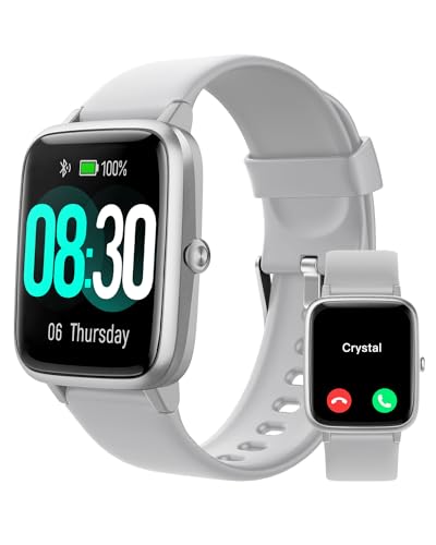 GRV Smart Watch for iOS and Android Phones (Answer/Make Calls), Watches for Men Women IP68 Waterproof Smartwatch Fitness Tracker Watch with Heart Rate/Sleep Monitor Steps Calories Counter (Gray)