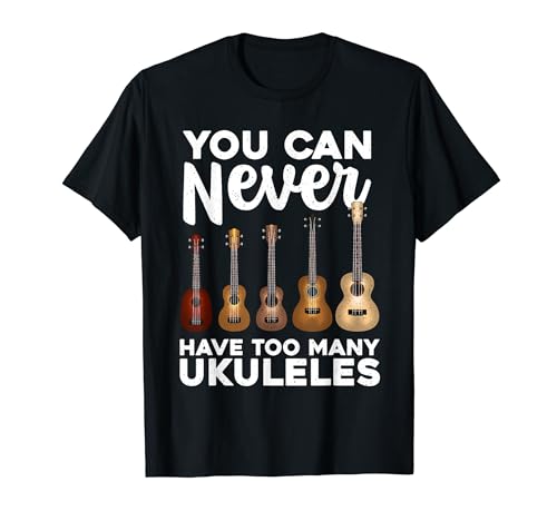 Funny Ukulele Art For Men Women Small Guitar Ukulele Players T-Shirt