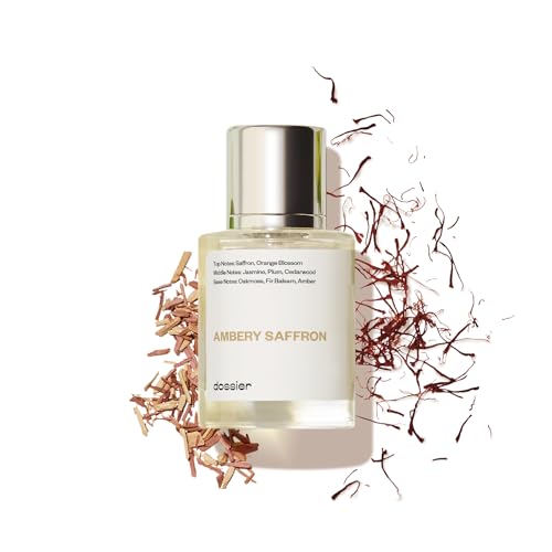 Dossier - Eau de Parfum - Ambery Saffron - Inspired by MFK's Baccarat Rouge 540 - Perfume Luxury - Pure Infused - Paraben Free - Vegan - For Women Men Unisex - Fragrance 1,70z (Spray 50ml)