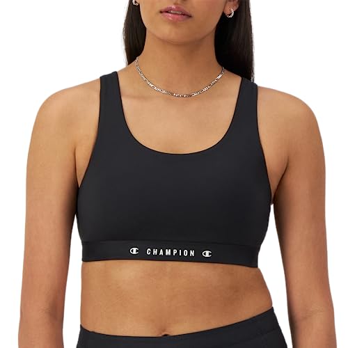 Champion Sports, Soft Touch, Moisture-Wicking, Moderate Support Bra for Women (Plus, Black C, X-Large