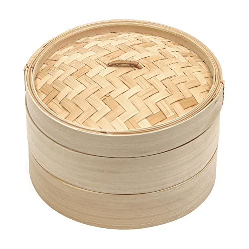 Trademark Innovations Bamboo Steamer - 3 Piece - 10 Inch Diameter