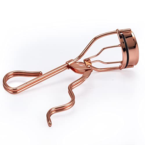 Eyelash Curlers with Pads for All Eye Shapes,Stylish Design with an Easy Grip Handle with 4 Extra Silicone Replacement Pads Long-Lasting lash Curls(Rose Gold)