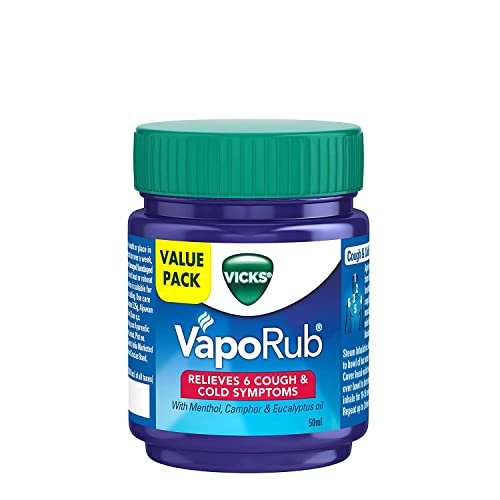 1.76oz (50g) Vicks Vaporub Relief From Headache, Cough, Cold, Flu, Blocked Nose
