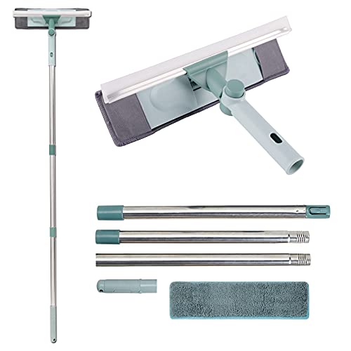 Bloss Window Cleaner 2 in 1 Window Squeegee for Window Cleaning 53’’ Window Cleaning Kit with Long Handle, Profession Window Washing Equipment for Indoor/Outdoor Tall Window Cleaning