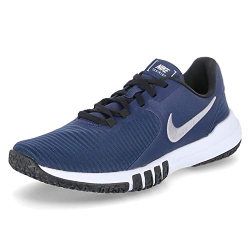 Nike Men's Flex Control TR4 Cross Trainer, Midnight Navy/Metallic Silver-Black-White, 10 Regular US