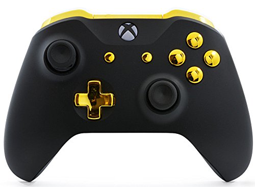 MODDEDZONE Custom Wireless UNMODDED Controller for Xbox One S/X and PC with Exclusive and Unique Designs - The Perfect Gaming Gift for Enthusiasts, Expertly Crafted in the USA - Black/Gold