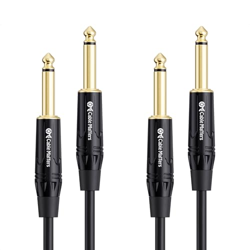 Cable Matters 2-Pack 1/4 Inch TS to TS Electric Guitar Cable 6 Feet - Guitar Cord/Guitar Amp Cord/Instrument Cable for Electric Guitar, Mandolin, Bass AMP, Keyboard, Mixer, Equalizer