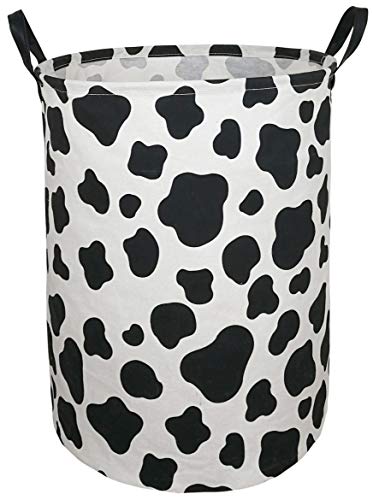 KUNRO Toy Bin Waterproof Storage Organizer for Nursery Hamper Home Decor Closet Kids Bedroom Laundry Baby Gift Shelf Baskets (Rould Cow Pattern)