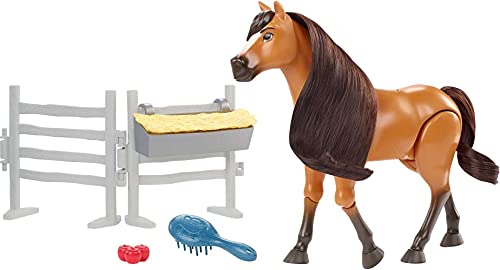 Mattel Spirit Untamed Forever Free Spirit Horse (Approx. 8-in Neighing Sounds, Long Mane & Tail Hair, Brush, Hay Bale, Apple Snack Accessories, Great For Ages 3 Years Old & Up