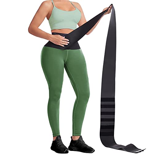 UliUli Waist Trainer for Women Plus Size Stomach Wraps Postpartum Belly Fat Under Clothes Sauna Faja Shapewear Tummy Control Waist Shaper Slimmer Trimmer Belt 6m