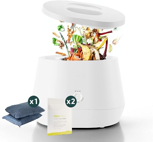 Lomi | World's First Smart Waste Electric Kitchen Composter | Turn Waste into Natural Fertilizer with Lomi Classic, The Smart Waste Electric Composter (Lomi Bundle with 45 Extra Cycles)