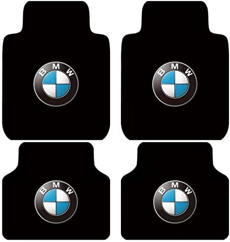 KKMATC Universal Car Floor Mats Fit for BMW All Years 4PCS Protection Carpet Front and Rear Black Flexible Mat
