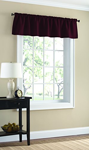 Beacon Looms Bradford 60-inch-by-14-inch Single Faux-Linen Single Valance, Red