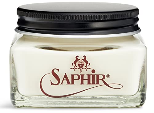 SAPHIR Medaille d'Or Pommadier Cream 75ml – Natural Cream Leather Shoe Polish, Leather Conditioner for Boots, Handbags - Neutral