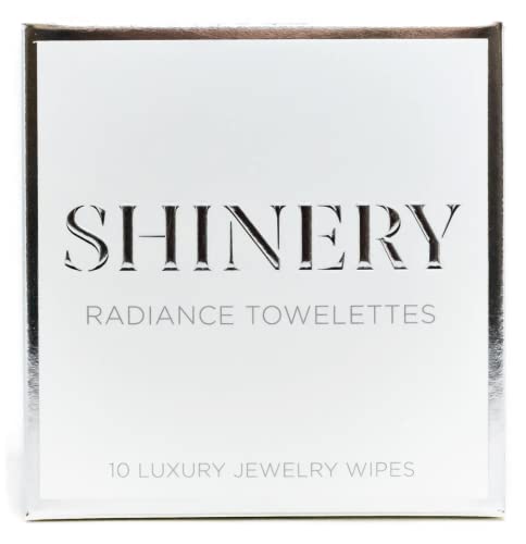 Shinery Radiance Towelettes, Jewelry Cleaning Cloth Wipe with No Rinse Required for On The Go, One Pack of 10
