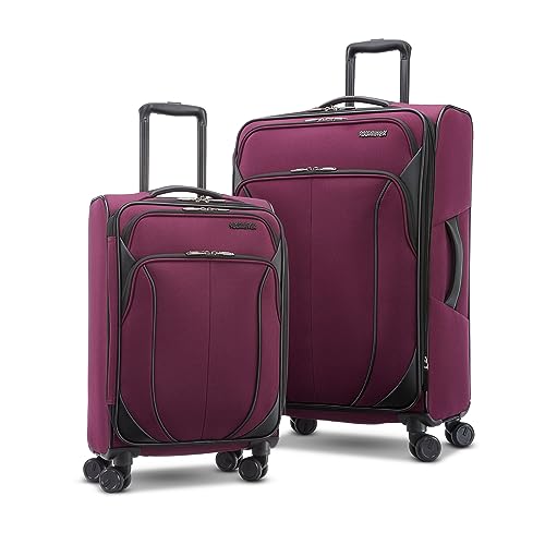 AMERICAN TOURISTER 4 KIX 2.0 Softside Expandable Luggage with Spinners, Purple Orchid, 2-Piece Set (20/28)