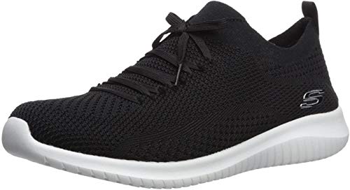 Skechers womens Ultra Flex - Statements Sneaker, Black/White, 8 US