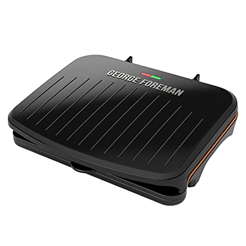 George Foreman 5-Serving Classic Plate Electric Indoor Grill and Panini Press, Space Saving Design, Black