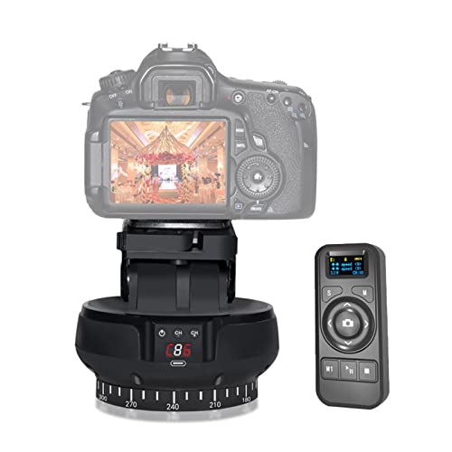 Andoer YT1200 Motorized Pan Tilt Head 2axis Panoramic Head 360 Degrees Rotation Panoramic Tripod Head 100M Wireless Remote Control 1kg Load Capacity with Phone Clip for Smartphone Camera Video