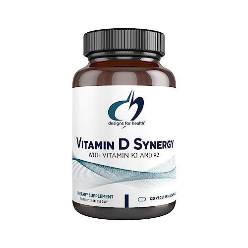 Designs for Health Vitamin D Synergy - 2000 IU Vitamin D with K Supplement - Supports Healthy Moods, Bone Health + Immune Health for Adults - Vit D3 + Vitamin K - Gluten Free + Non-GMO (120 Capsules)