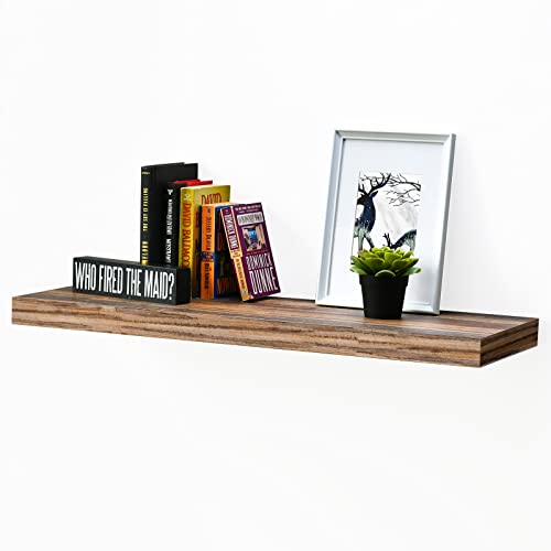 WELLAND 12' Deep Wall Shelves, Floating Wall Shelf Large Floating Shelves, 35.43' L x 11.81' D x 2' T, Deeper Than Others, Retro