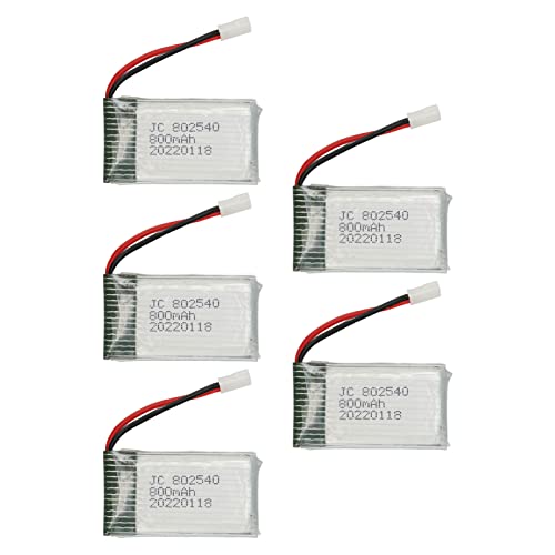knitting machine 5Pcs RC Drone Battery, 802540 RC Drone Battery, 3.7V 800mAh RC Drone Battery, Remote Control UAV Backup Battery for X5C X5C 1 X5 X5SC X5SW M68 K60